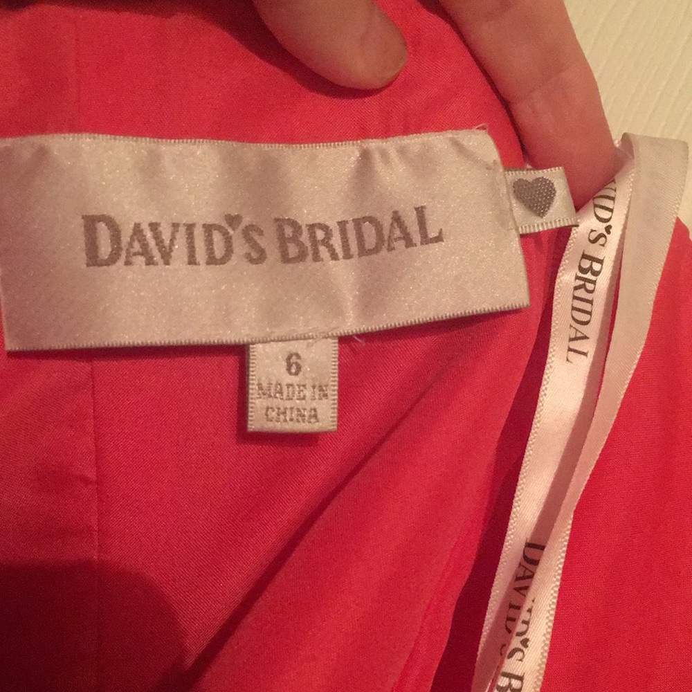 David’s Bridal strapless dress (Coral) - Picture 3 of 4